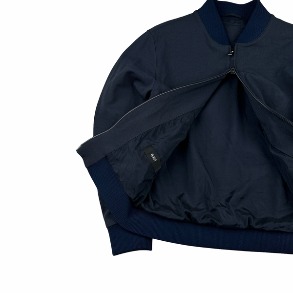 Hugo Boss Cotton Blend Navy Bomber Jacket - Medium