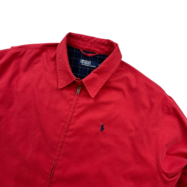 Ralph Lauren Red Brushed Cotton Harrington Jacket - XL