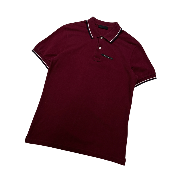 Prada Burgundy Cotton Polo Shirt - Medium