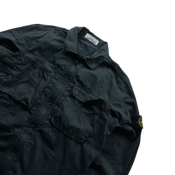 Stone Island 2018 Navy Cotton Zipped Overshirt - Medium