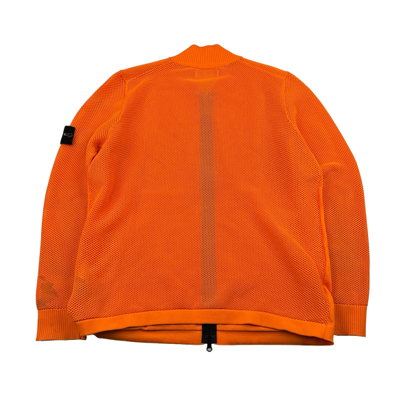 Stone Island 2019 Neon Orange Lightweight Knitted Zipped Bomber - XL