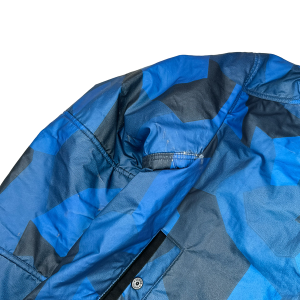 Stone Island Blue Fleece Lined Camo Reflective Jacket - XXL
