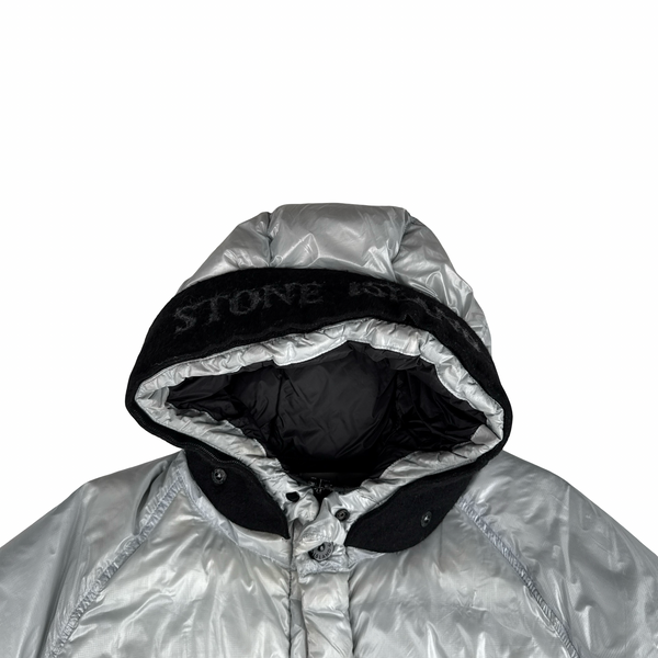 Stone Island 2018 White Pertex Quantum Y Down Long Puffer - Large
