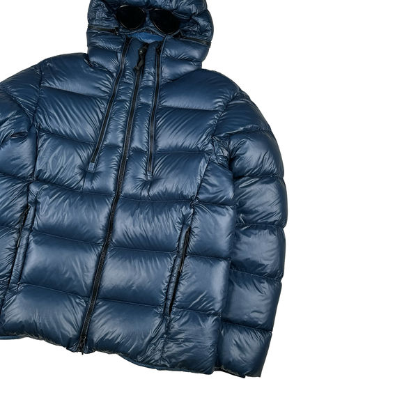 CP Company Blue DD Shell Google Multi Zip Puffer Jacket - Large