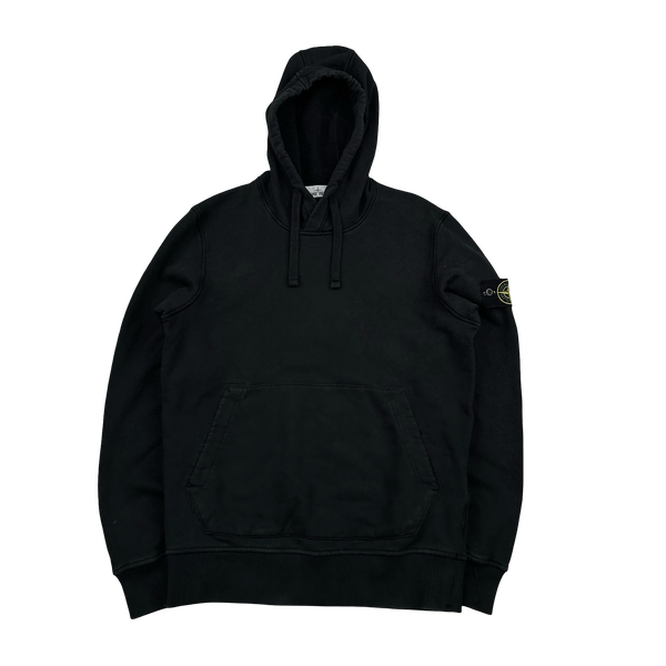 Stone Island 2022 Black Pullover Cotton Hoodie - Small