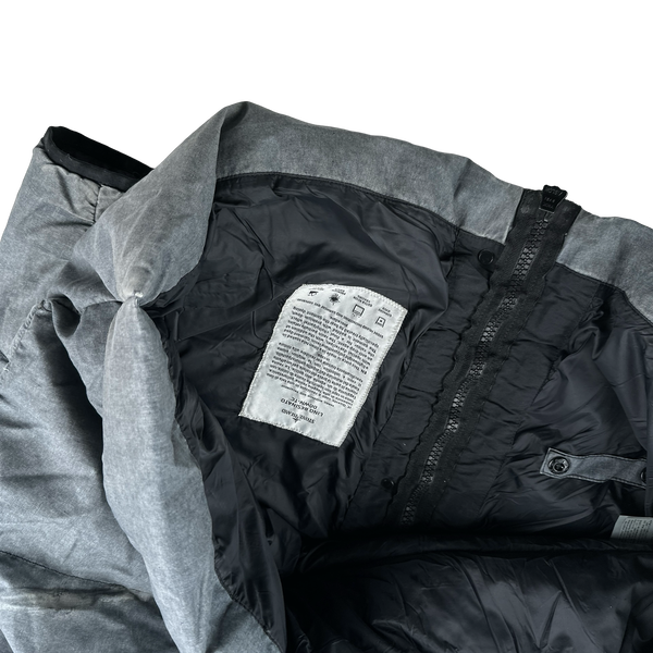 Stone Island 2018 Grey Lino Resinato Down-TC Puffer Jacket - XXL