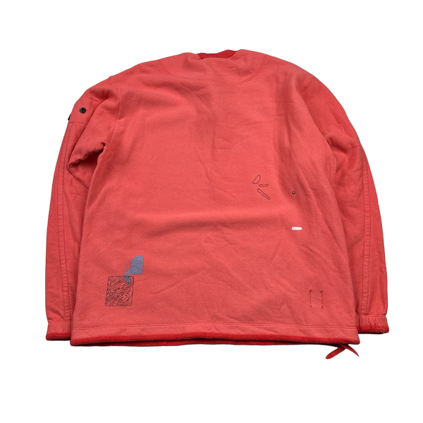 Stone Island 2022 Shadow Project Coral Graphic Print Soft Cotton Crewneck - Small