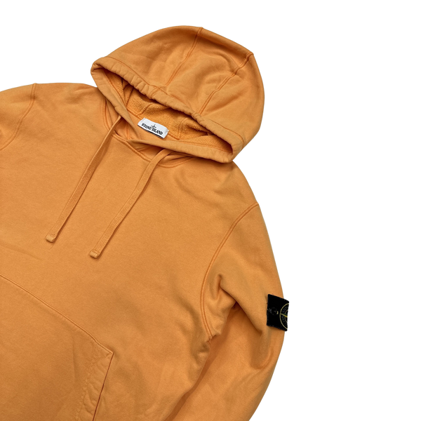 Stone Island 2020 Orange Cotton Pullover Hoodie - XL