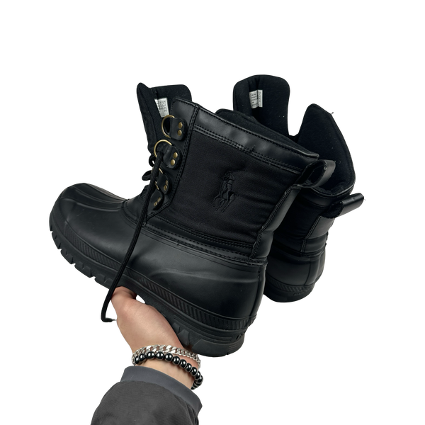 Ralph Lauren Polo Black Winter Laced Boots - UK 9