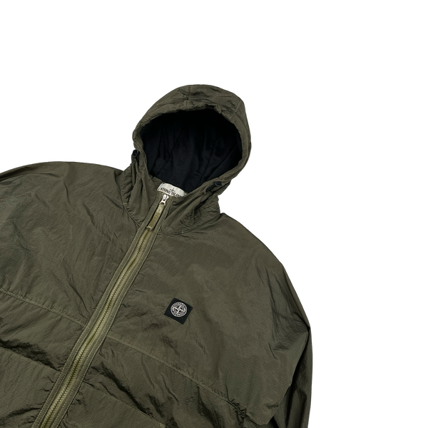 Stone Island 2019 Khaki Nylon Metal Watro Ripstop Zipped Jacket - Medium