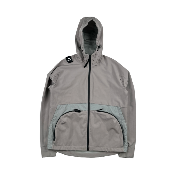 Ma Strum Grey Double Layer Nylon Hooded Jacket - Medium