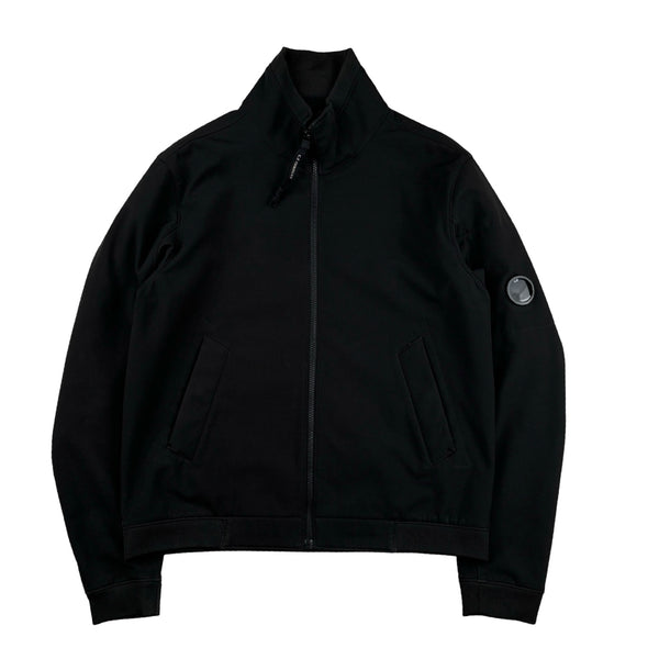 CP Company Black Soft Shell Bomber Jacket - Large