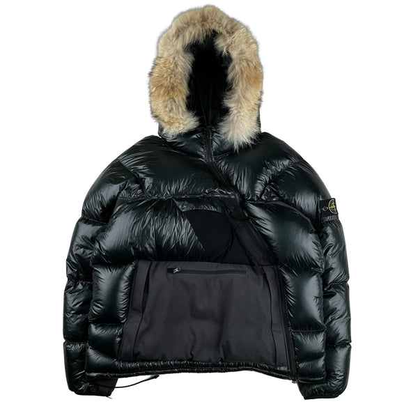 Stone island puffer jacket fur hood 2025