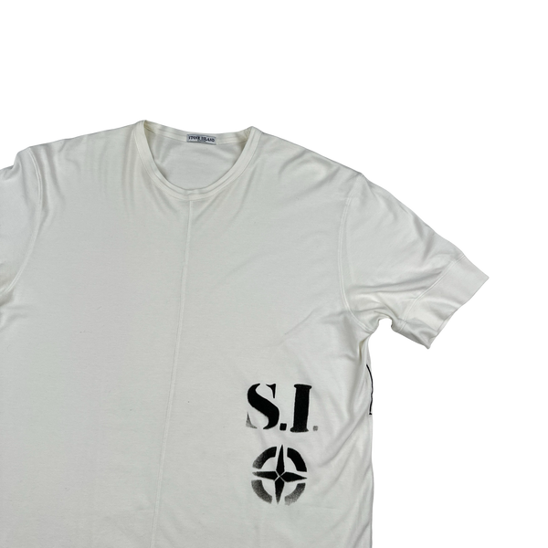Stone Island 2008 Printed Compass T Shirt - Medium