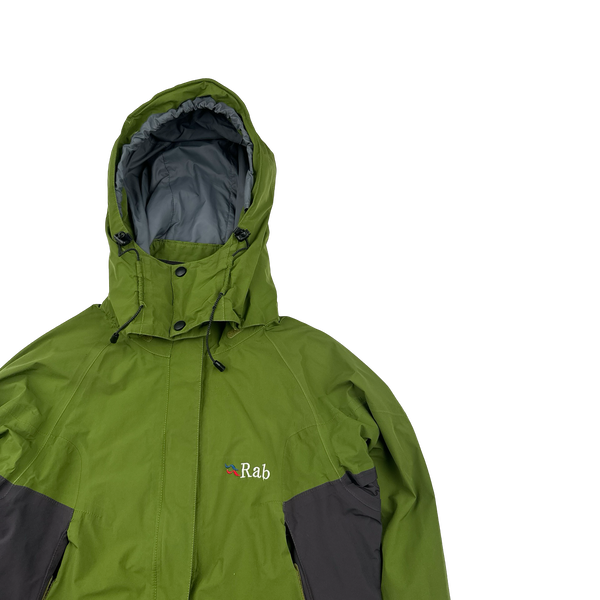 RAB Active Green Colour Block Zipped Raincoat - Women’s Medium
