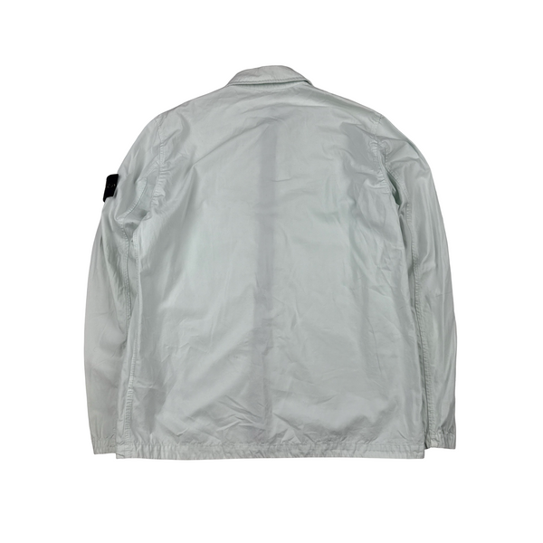 Stone Island 2022 Ice Blue Cotton Zipped Overshirt - Medium