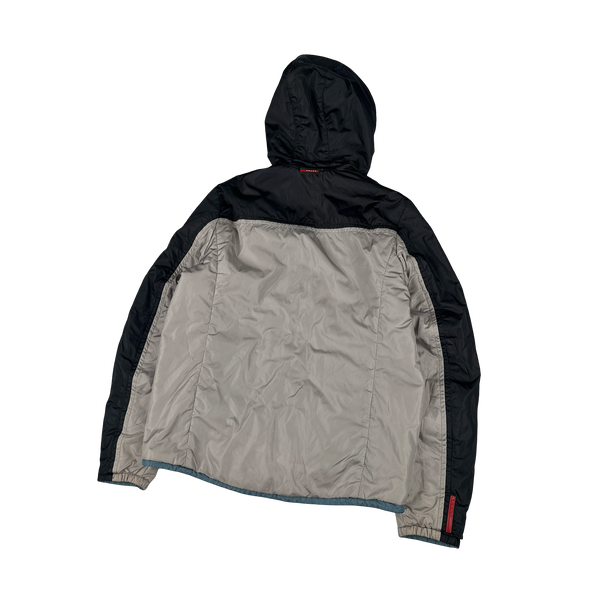 Prada Blue Red Tab Reversible Nylon Windbreaker Jacket - XL