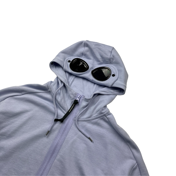 CP Company Light Purple Goggle Cotton Zip Up Hoodie - Small
