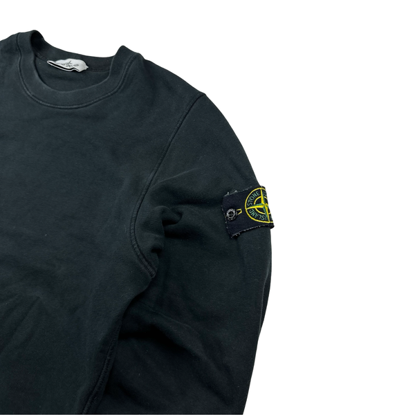 Stone Island 2021 Black Cotton Crewneck Sweatshirt - Medium