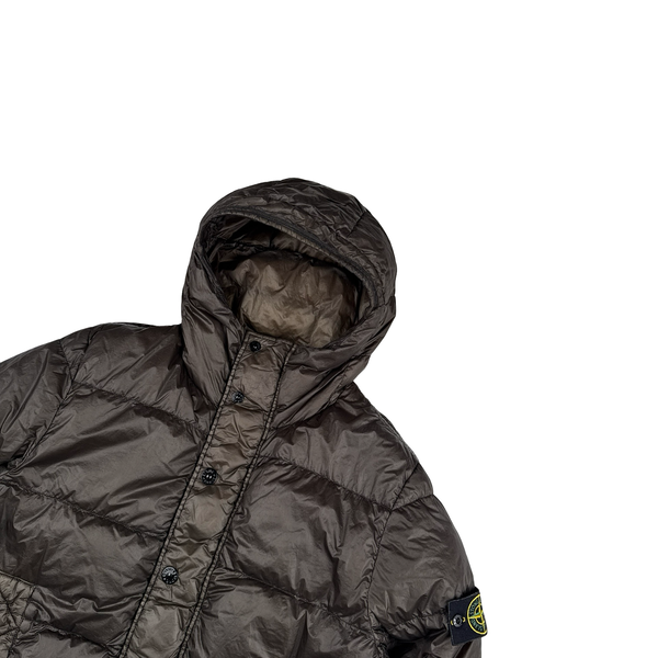 Stone Island 2012 Brown Garment Dyed Puffer Jacket - Large