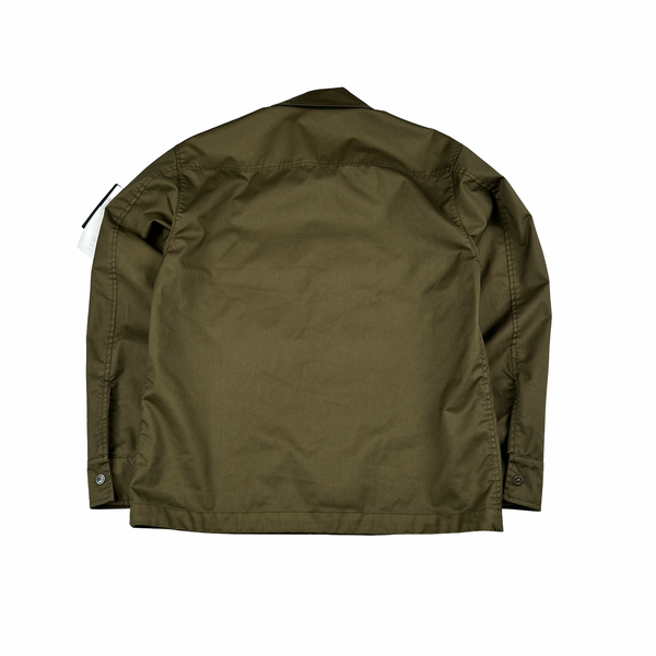 Stone Island 2025 Khaki Performance Twill Wool O-Ventile Ghost Jacket - Medium