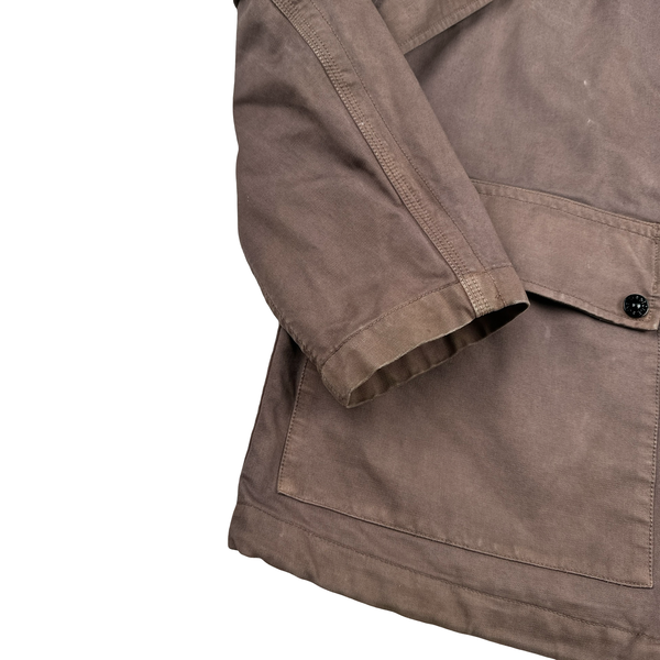 Stone Island 2012 Mauve Thick Cotton Blend Multi Pocket Overshirt Jacket - Large