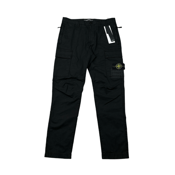Stone Island X Dover Street Market 2023 Black Printed RE-T Cargo Trousers - 32"