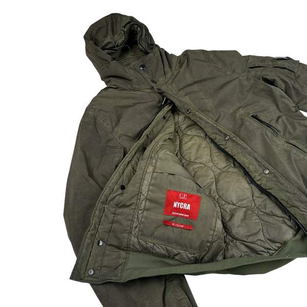 CP Company Khaki Re-Colour Nycra Quilted Jacket - Small