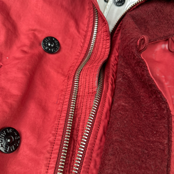 Stone Island 2015 Silver Sherling Liner Coyote Fur Hood David TC Jacket - Small