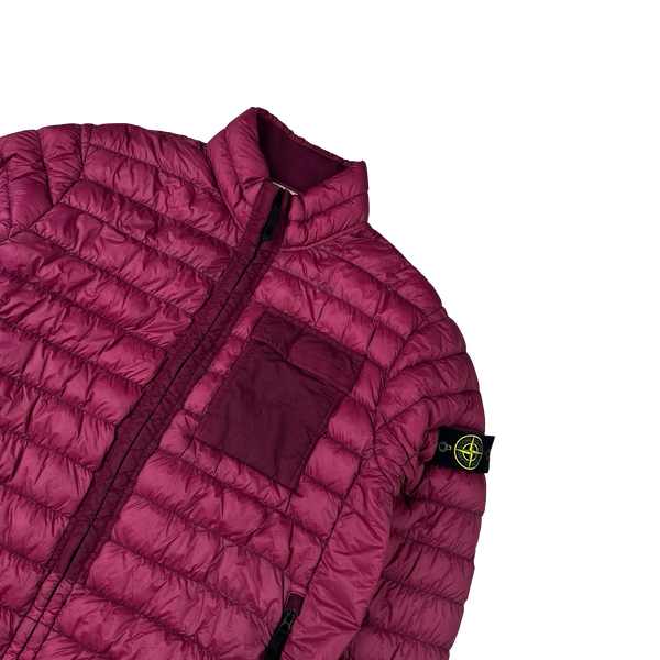 Stone Island 2018 Burgundy Micro Yarn Down Puffer Overshirt - 3XL