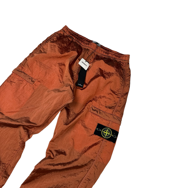 Stone Island 2022 Orange Econyl Nylon Metal Trousers - 33"