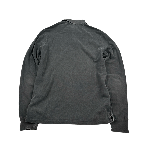 Stone Island 2016 Grey Cotton Slim Fit Longsleeve Polo - Small