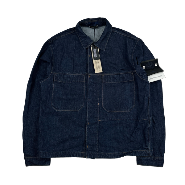 Stone Island 2025 Indigo Denim-Rinsed Collared Jacket - XL