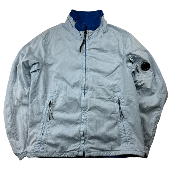 CP Company Blue Garment Dyed Raso-CP Zipped Lens View Jacket