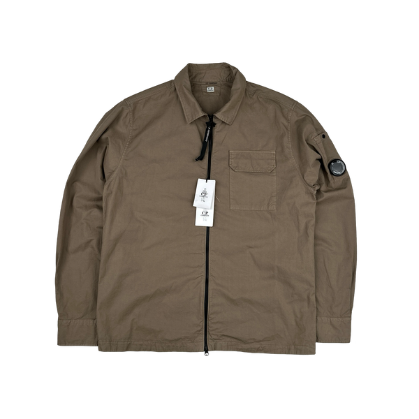 CP Company Brown Cotton Lens Viewer Overshirt - Medium