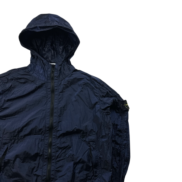 Stone Island 2018 Navy Nylon Metal Watro Hooded Jacket - Large