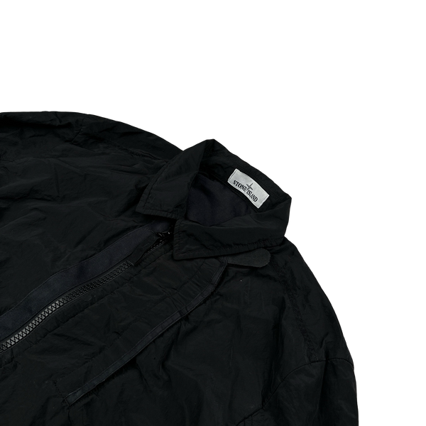 Stone Island 2018 Black Shimmer Nylon Metal Overshirt - Large
