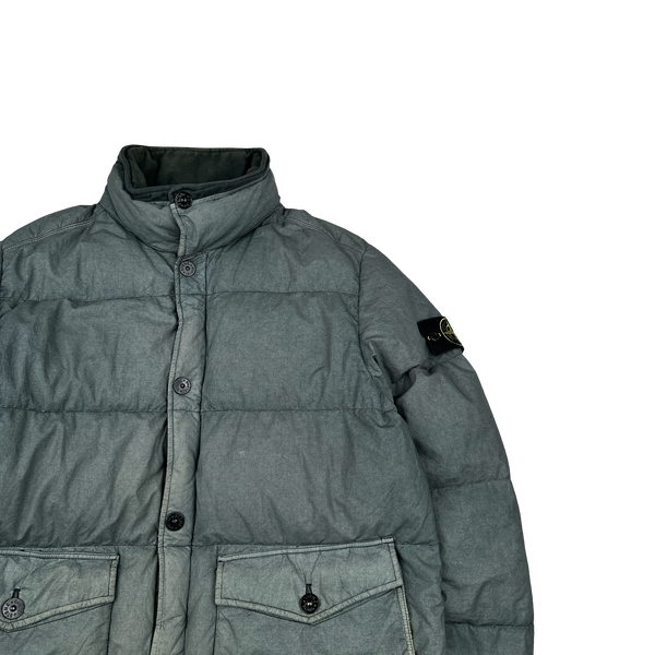 Stone Island 2017 Grey Resin Poplin Down TC Puffer - Medium