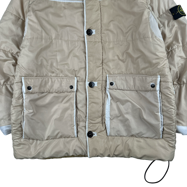 Stone Island 2001 Multi Pocket Cream White Puffer Jacket - XXL