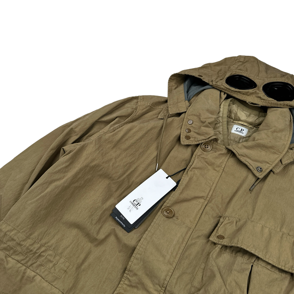 CP Company 50 Fili Down Filled Brown Goggle Jacket - Medium, Large
