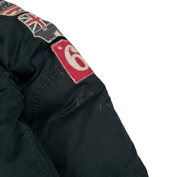 Ralph Lauren Black Fur Hooded Parka Jacket - Small