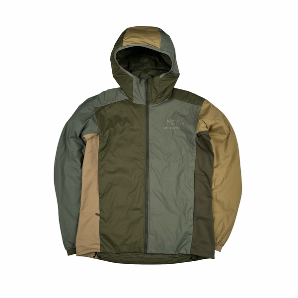 Arcteryx Green/Beige Colour Block Atom LT Hoodie Jacket - Medium