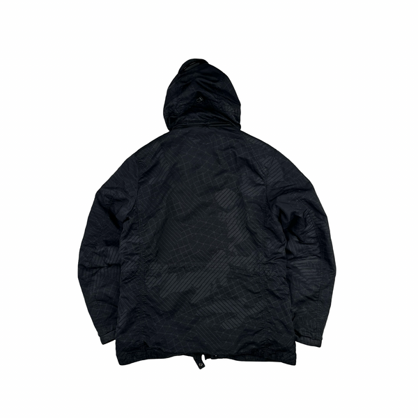 CP Company Black M Bossed Quilted Goggle Jacket - Medium