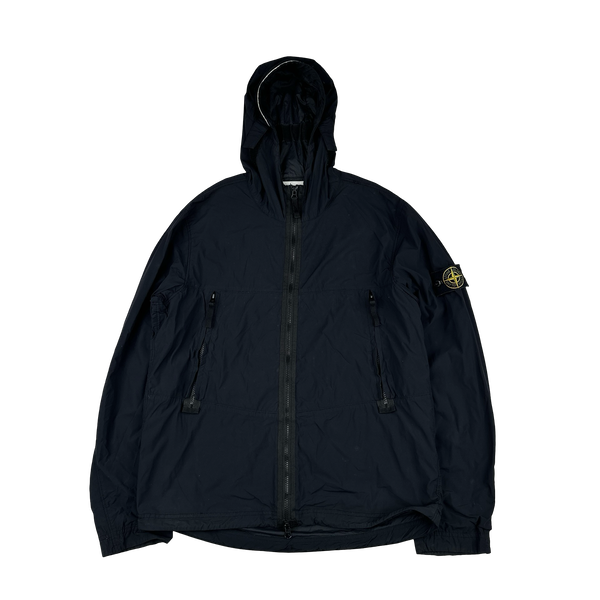 Stone Island 2021 Navy Skin Touch Nylon Hooded Jacket - Medium