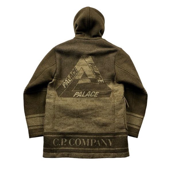 CP Company Palace Brown Wool Spellout Duffle Jacket - Small