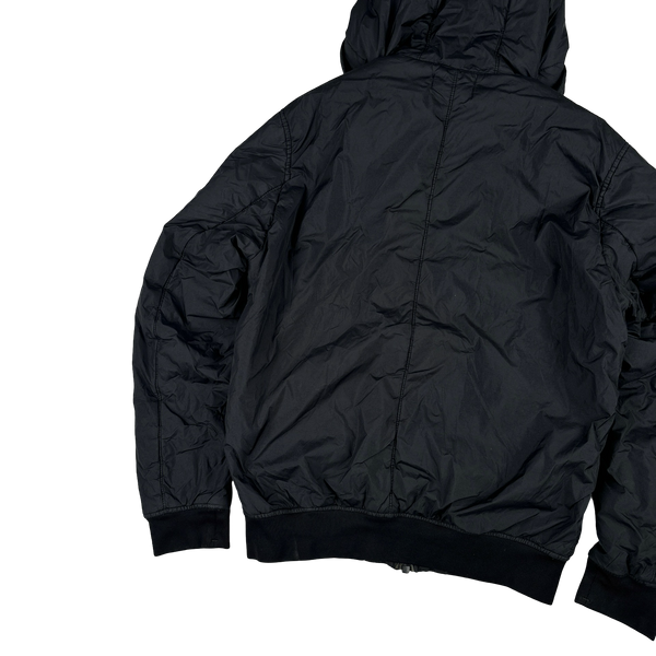 Stone Island 2019 Black Crinkle Reps NY Jacket - Large