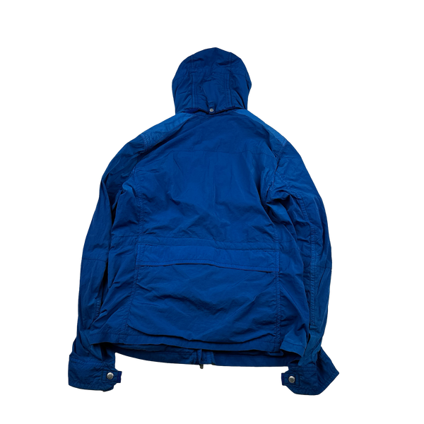 CP Company Blue Chrome Shimmer Goggle Multi Pocket Jacket - Medium