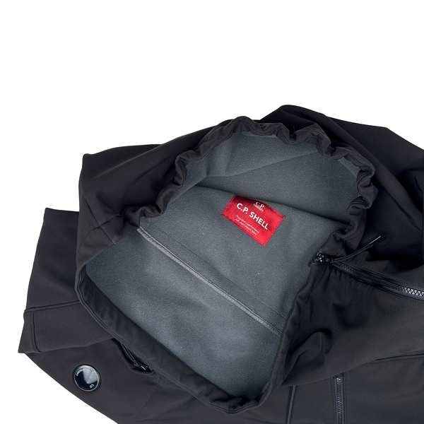 CP Company Black Fleece Lined Soft Shell Lens View Smock Jacket - Large