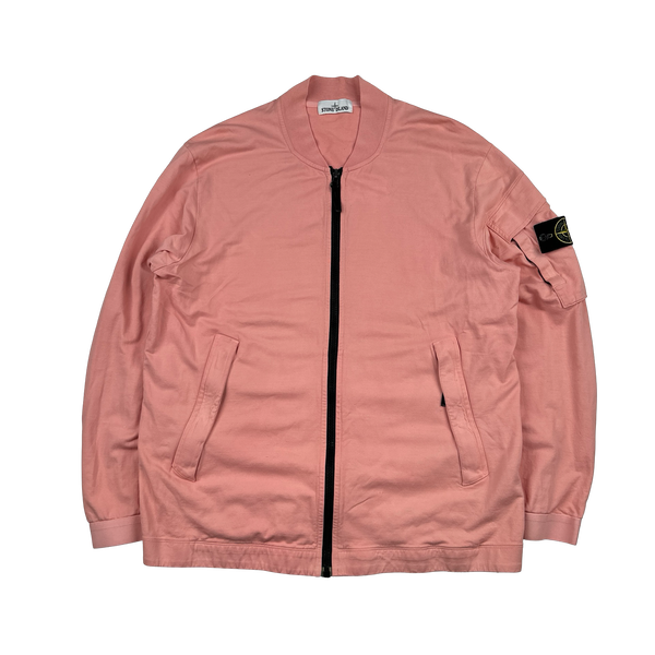 Stone Island 2016 Pink Cotton Zipped Bomber Style Jumper - 3XL