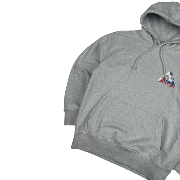 Palace Graphic Grey Cotton Spellout Hoodie - Small